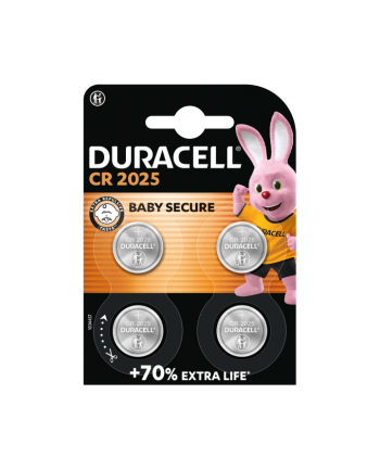 DURACELL SPECIALTY 2025 LITOWE OGNIWO ZEGARKOWE, 3 V, KOMPATYBILNA Z CR2025/DL2025, 4 SZTUKI nr 1