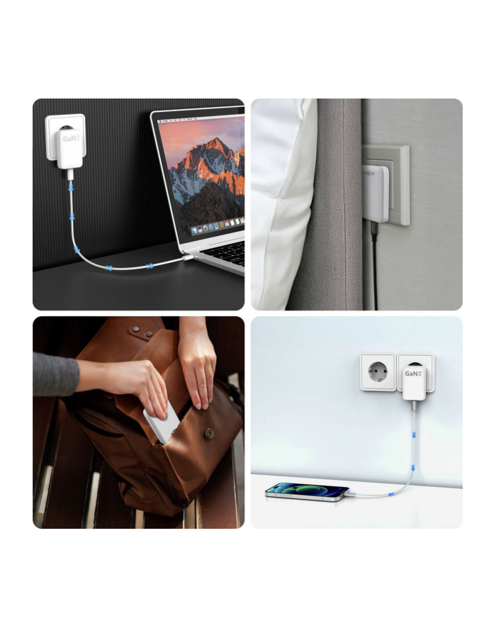 Ansmann 1001-0173 ładowarka do urządzeń przenośnych Telefon komórkowy, Laptop, Smartfon Szary, Biały Prąd przemienny Szybkie ładowanie Wewnętrzna główny