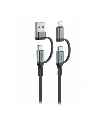 Swissten Kabel Do Ładowania 4W1 1 5M Usb C A I Lightning 60W Czarny