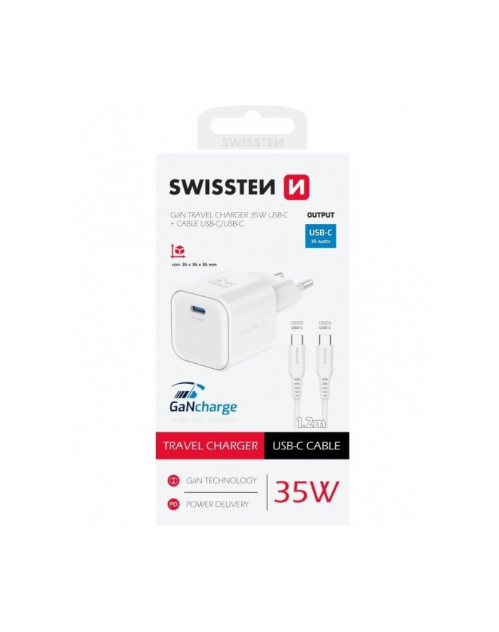 Swissten Ładowarka Gan 20W Power Delivery Biała główny