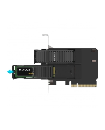 Icy Dock ExpressSlot Core MB312M4P-B 2-kieszeniowa karta adaptera M.2 NVMe SSD do obudowy PCIe 4.0 x8 dla gniazda rozszerzeń PCIe (MB312M4PB)