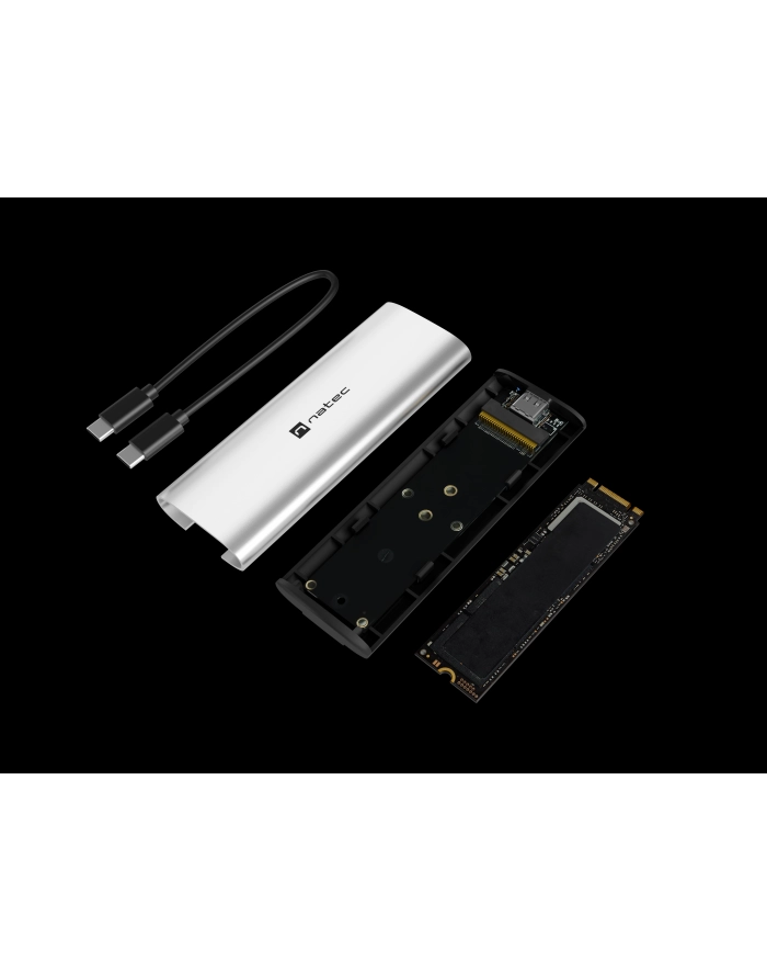 natec Obudowa SSD zewnętrzna RHINO M.2 NVME USB-C 3.2 arctic silver główny