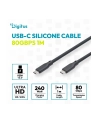 digitus Kabel połączeniowy silikonowy USB-C-USB-C | USB 4 ver.2.0 80Gbps | 8K@60Hz | PD 3.1 240W| 1,0m | czarny - nr 5