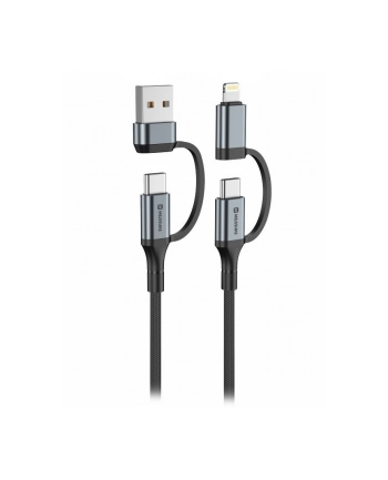 Swissten Kabel Do Ładowania 4W1 1 5M Usb C A I Lightning 60W Czarny nr 2