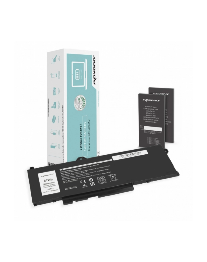 movano Bateria GRT01 do Dell Latitude 5421 5521 5531 Precision 3470 3561 3571 3581 - 3950 mAh (61 Wh) główny