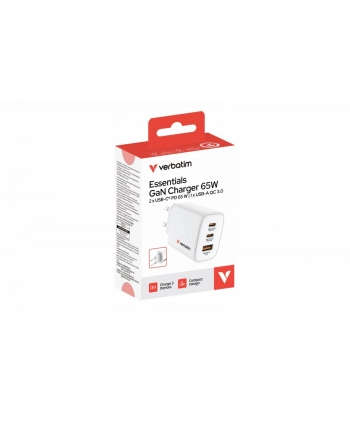 verbatim Ładowarka GaN 65W QC 3.0, 2xUSB-C, 1x USB-A PD 3.0 EU nr 1