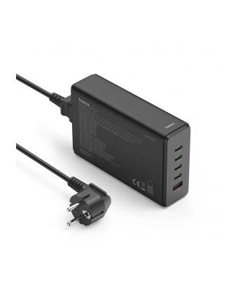 Hama Stacja ładująca 240W USB GaN 4xUSB-C 1xUSB-A Power Delivery QuickCharge (201977) nr 1