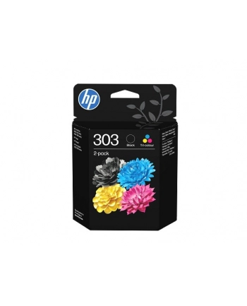 hp inc. Tusz nr 303 2-Pack Tri-Color/czarny 3YM92AE nr 1