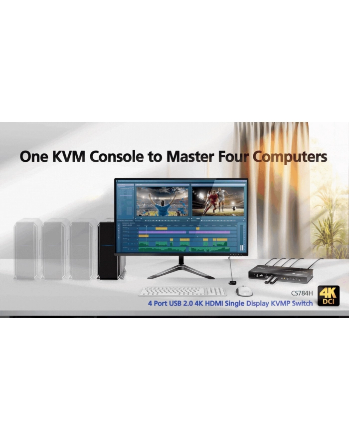 Aten CS784H-AT-G 4-Port USB 4K HDMI KVMPT (CS784HATG) główny