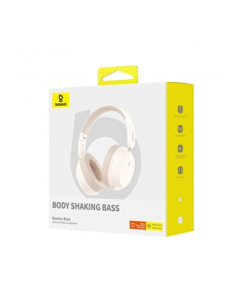 baseus Słuchawki nauszne bluetooth 5.3 BASS 35 MAX beżowe nr 1