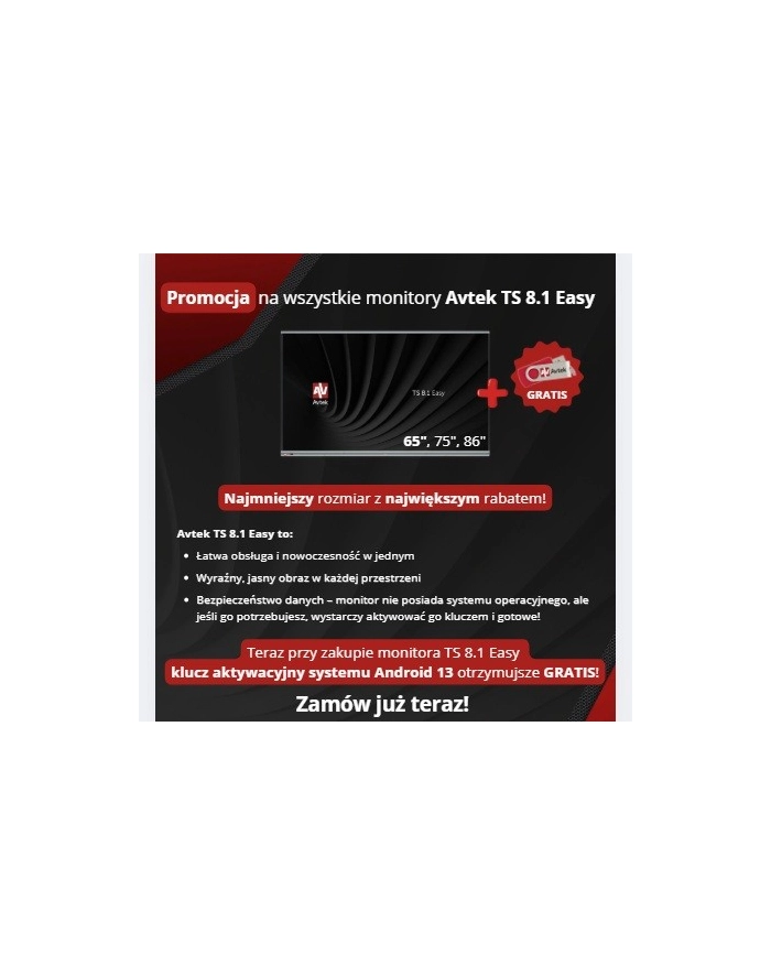 avtek Monitor interaktywny TS 8.1 Easy 86 z System Androidem główny