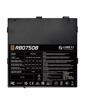 Zasilacz Lian Li RB 750B Black Bronze 750W PCIe 5.1 ATX 3.1