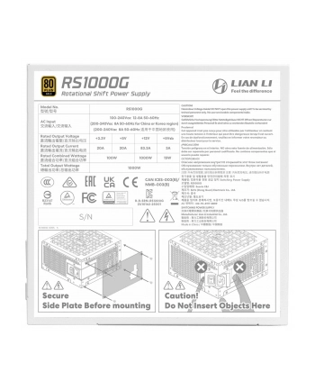 Lian Li RS Series 1000W (G9PRS1000GWH00EU)