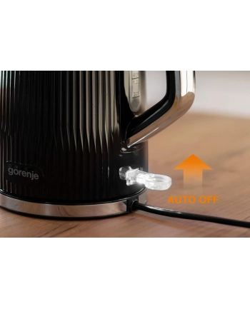 Gorenje K17DPB | Kettle | Electric | 1.7 L | 2200 W | Plastic/Stainless steel | 360° rotational base | Black nr 1