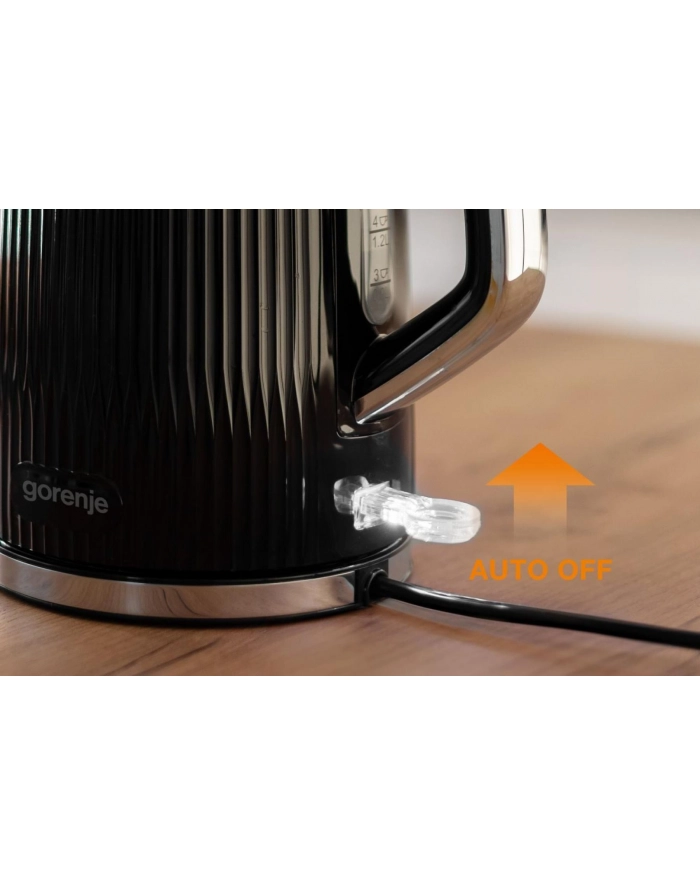 Gorenje K17DPB | Kettle | Electric | 1.7 L | 2200 W | Plastic/Stainless steel | 360° rotational base | Black główny