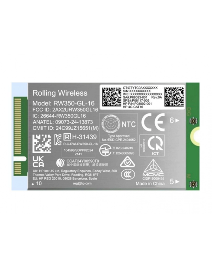 hp inc. Modem 4G LTE-Advanced Pro (Cat 16) WWAN    B8BD2AA główny