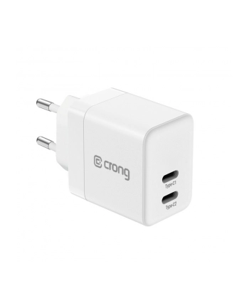 crong Ultra Compact GaN Ładowarka sieciowa 2x USB-C 35W PD 3.0 z PPS Biała