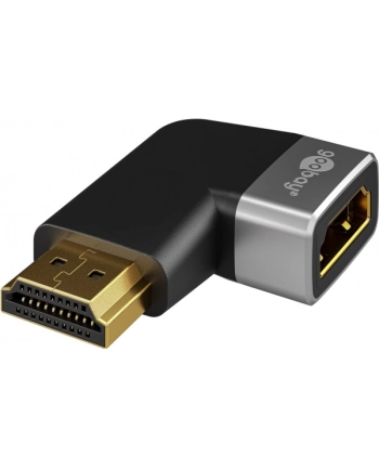 Goobay HDMI Angled Adapter 270° Horizontal, 8K @ 60 Hz, Gold-Plated, Black/Silver | 72012