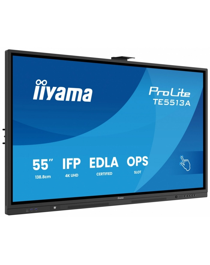 iiyama Monitor 55 '' ProLite TE5513A-B3AG INFRARED,40pkt,IPS,4K,500cd,1200:1,8ms  WiFi,USB, ANDROID 14, Google EDLA,2x20W, uchwyt ścienny główny