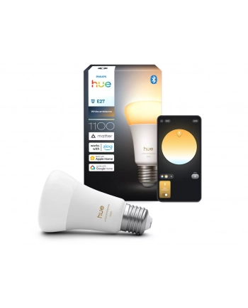 Philips Hue WA 1100 A60 1P EU | E27 | 8.1 W | Warm to cool white light | Bluetooth and Zigbee nr 2