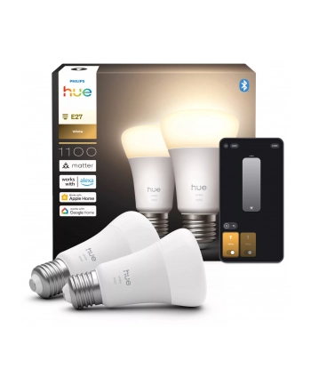Philips Hue W 1100 A60 2P EU | E27 | 9.5 W | Soft white light | Bluetooth and Zigbee nr 1