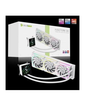 Gamemax CPU Liquid Cooler | HAILSTORM 360 LCD WH | White
