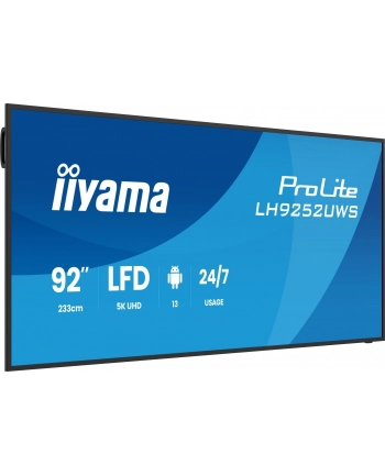 iiyama Monitor wielkoformatowy  92 cale LH9252UWS-B1AG 21:9(5K),24/7,IPS,DP,HDMI,500cd,5000:1,6.5ms nr 1