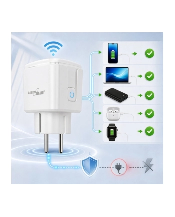 greenblue Zdalnie sterowane gniazdko Wi-fi Tuya GB735 W