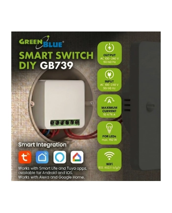 greenblue Przekaźnik sterownik Wi-Fi dopuszkowy GB739