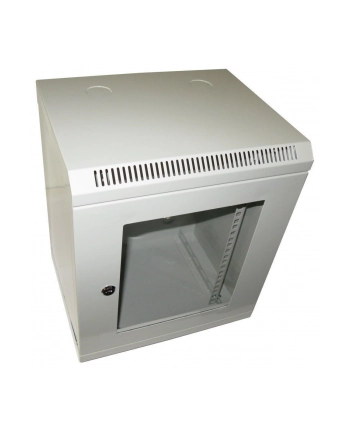 Xtendlan 10'' szafka ścienna 9U 350x140, nosność 50 kg, drzwi z pleksi, spawany, szary (WT9U1935GREY) nr 1