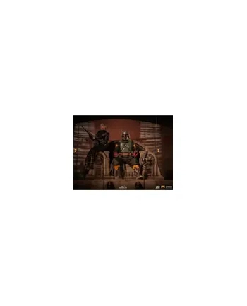 Figurka Boba Fett & Fennec on Throne 23cm Star Wars The Mandalorian Deluxe Art Scale 1/10