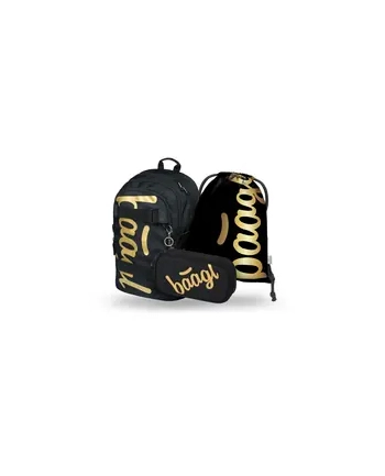 Baagl Set 3 Skate Gold Plecak Piórnik I Torba nr 1
