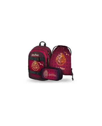 Baagl Zestaw 3 Skate Harry Potter Hogwarts Bordowy Plecak Piórnik T nr 1
