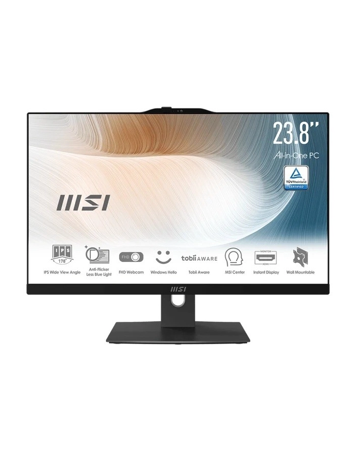 msi Komputer All-in-One Modern AM242P 1M-2269XEU noOS/IC5 120U/8GB/512SSD/UMA/23.8 ''/Czarny główny