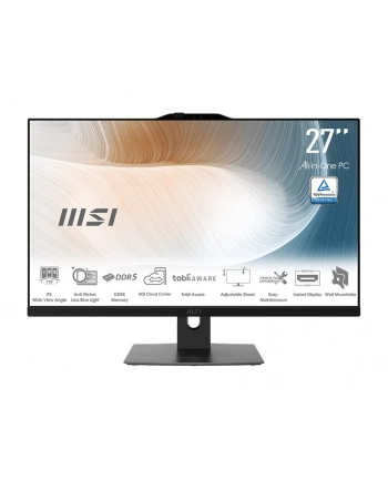 msi Komputer All-in-One Modern AM272P 1M-1293XEU nOS/Intel Core 5 120U/16GB/512SSD/UMA/27.0/Czarny nr 1