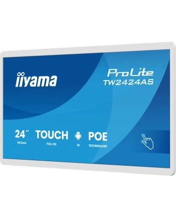 iiyama Monitor 24 cale TW2424AS-W3P POJ.10PKT.24/7,ANDROID14, IPS, USB-C,   2x5W, RJ45,dubbele microfoon, antireflectiecoating, PoE, iiSignage2, WHITE nr 2