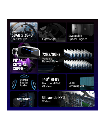 Pimax Crystal Super Ultrawide VR-Brille czarny PVH00010206 nr 1