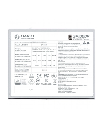 Lian Li SP1000P 1000W 80 Plus Platinum SFX Biały