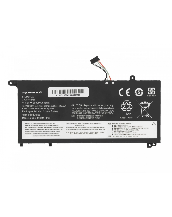 movano Bateria L19M3PDA do Lenovo ThinkBook 14 15 G2 G3 G4 G5 IAP ITL ACL ABA - 3000 mAh (35 Wh) główny