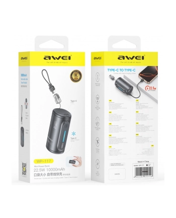 awei Powerbank 10000mAh 22,5W WP-117 2xUSB-C