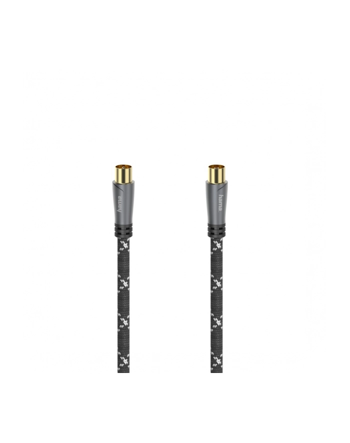 Hama Aerial Cable, Coaxial Male to Coax Female, Metal, Gold-plated, 120 dB, główny