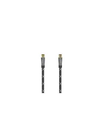 Hama Aerial Cable, Coaxial Male to Coax Female, Metal, Gold-plated, 120 dB,