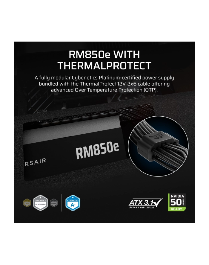 corsair Zasilacz RM850e 3rd Gen 80+GOLD ATX 3.1 Thermal Pczerwonyect główny