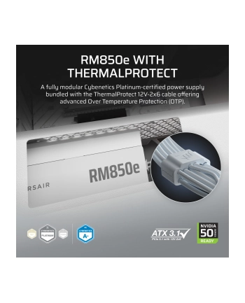 corsair Zasilacz RM850e 3rd Gen 80+GOLD ATX 3.1 Thermal Pczerwonyect biały