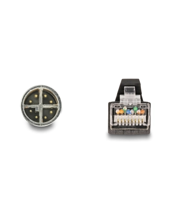 Tragant Przewód adapter M12 X-coded 8-pin męski-RJ45 męski Pur Tpu 5m Delock 80444