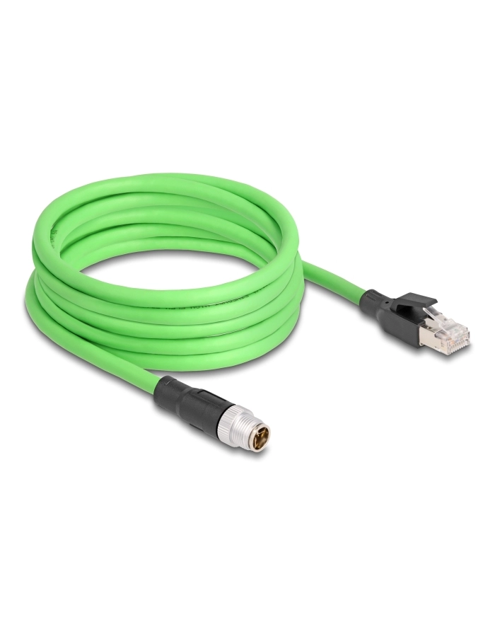 Tragant Przewód adapter M12 X-coded 8-pin męski-RJ45 męski Pur Tpu 5m Delock 80444 główny