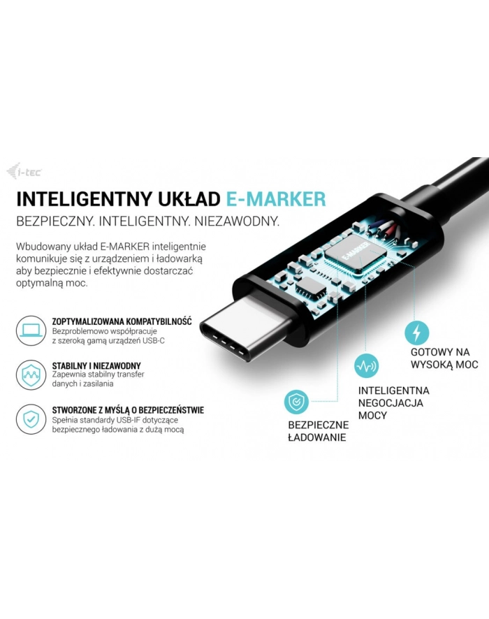i-tec Kabel USB-C TB5 1.8m, czarny główny
