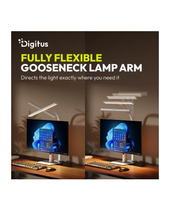 digitus Lampa biurkowa LED, 50 cm, 1025 lm, 7 W, temp. barw 3000K-6500K, biała nr 2