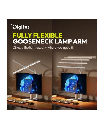 digitus Lampa biurkowa LED, 80 cm, 2400 lm, 16 W, temp. barw 3000K-6500K, biała nr 2