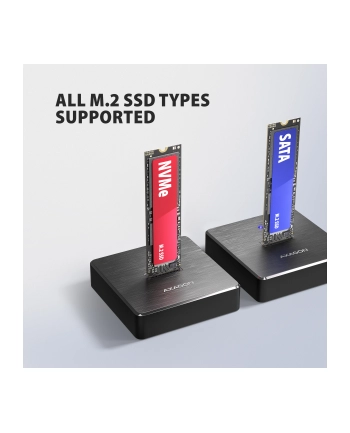 axagon Stacja dokująca USB-C 3.2 Gen 2 ADSA-M2C11 ALU- 1xNVMe /SATA M.2 10Gbps